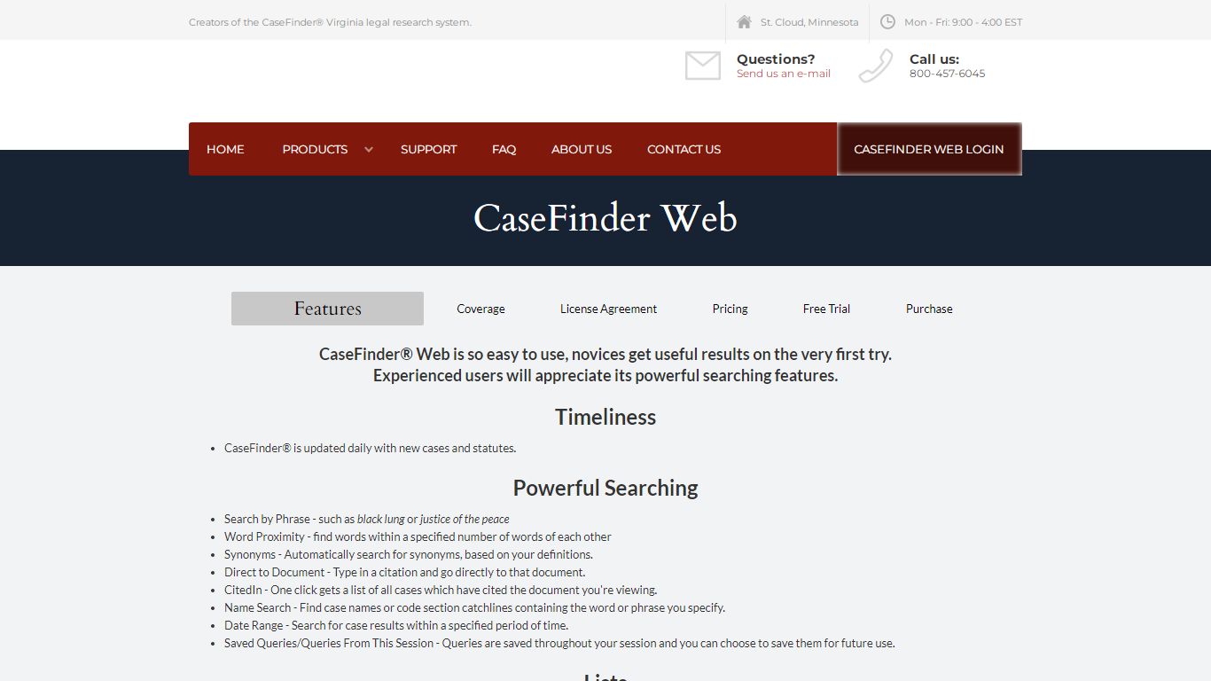 CaseFinder Web